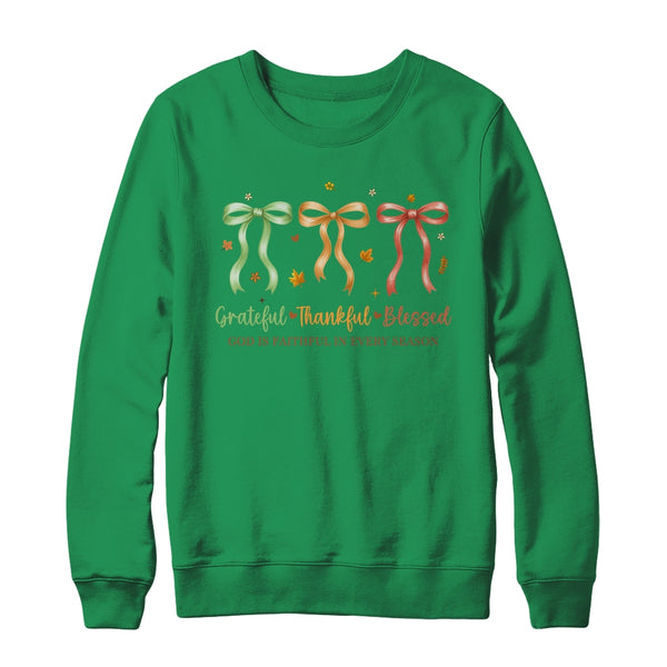 Grateful Thankful Blessed Coquette Fall Season Faith Autumn Shirt Sweatshirt Crewneck Sweatshirt Irish Green 600x.jpg