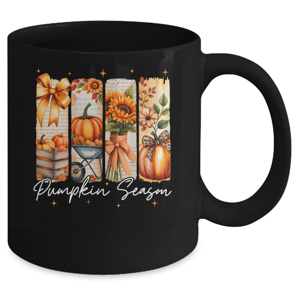 Pumpkin Season Coquette Fall Autumn Sunflower Floral Leopard Mug 11oz Mug Black back 600x.jpg