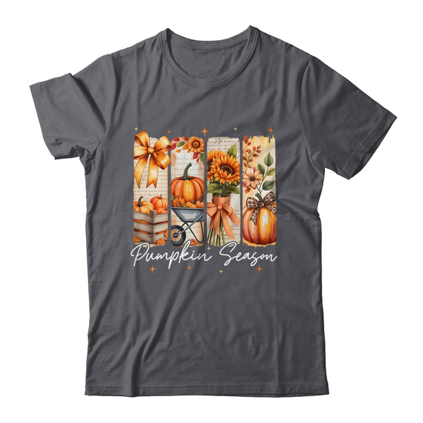 Pumpkin Season Coquette Fall Autumn Sunflower Floral Leopard Shirt Sweatshirt Classic T Shirt Dark Heather 600x.jpg