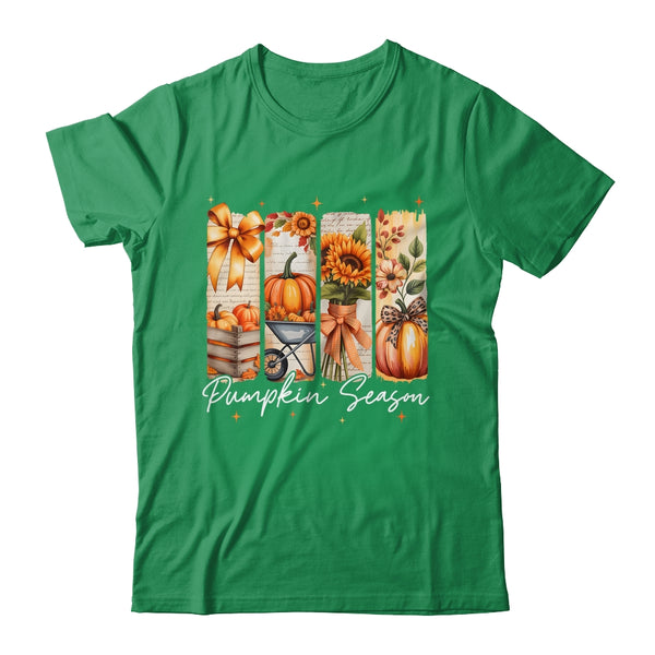 Pumpkin Season Coquette Fall Autumn Sunflower Floral Leopard Shirt Sweatshirt Classic T Shirt Irish Green 600x.jpg