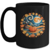 Cottagecore Pumpkins Leaves Trees Fall Women Aesthetic Mug 15oz Mug Black front 600x.jpg