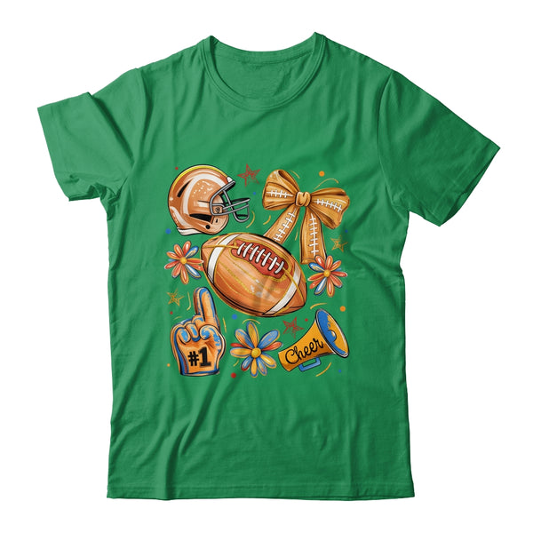 Football Game Day Football Season Fall Autumn Coquette Bow Shirt Sweatshirt Classic T Shirt Irish Green 600x.jpg