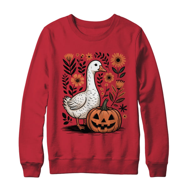 Goose Halloween Fall Goose Floral Boho Halloween Funny Fall Shirt Sweatshirt Crewneck Sweatshirt Red 600x.jpg