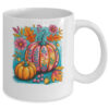 Boho Floral Fall Autumn Vibes Season Pink Pumpkin Girls Mug 11oz Mug White back 600x.jpg