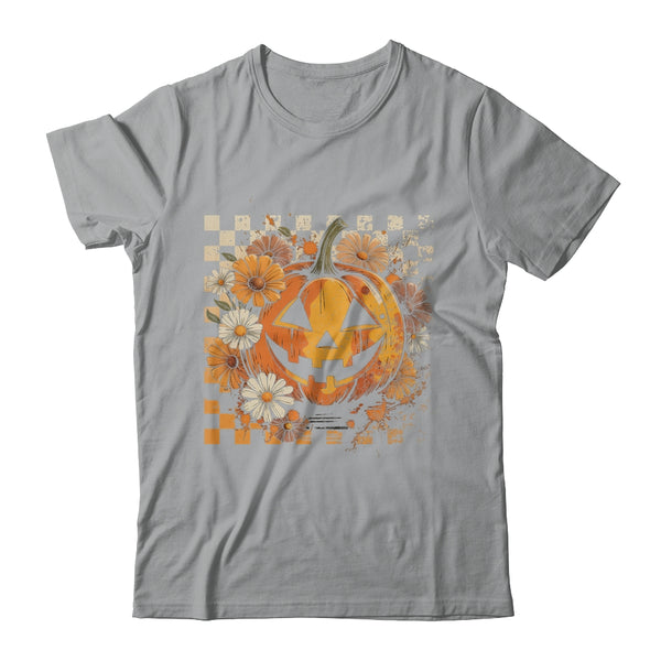 Boho Floral Pumpkin Halloween Thanksgiving Autumn Fall Shirt Hoodie Classic T Shirt Sport Grey 600x.jpg