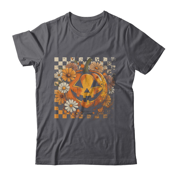 Boho Floral Pumpkin Halloween Thanksgiving Autumn Fall Shirt Hoodie Classic T Shirt Dark Heather 600x.jpg