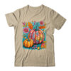 Boho Floral Fall Autumn Vibes Season Pink Pumpkin Girls Shirt Sweatshirt Classic T Shirt Sand 600x.jpg