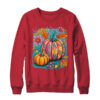 Boho Floral Fall Autumn Vibes Season Pink Pumpkin Girls Shirt Sweatshirt Crewneck Sweatshirt Red 600x.jpg