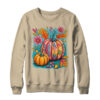Boho Floral Fall Autumn Vibes Season Pink Pumpkin Girls Shirt Sweatshirt Crewneck Sweatshirt Sand 600x.jpg