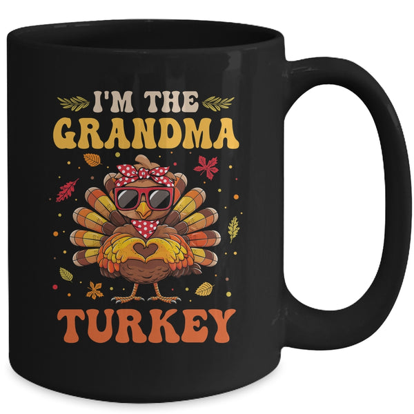 I m The Grandma Turkey Matching Family Thanksgiving Costume Mug 15oz Mug Black back 600x.jpg