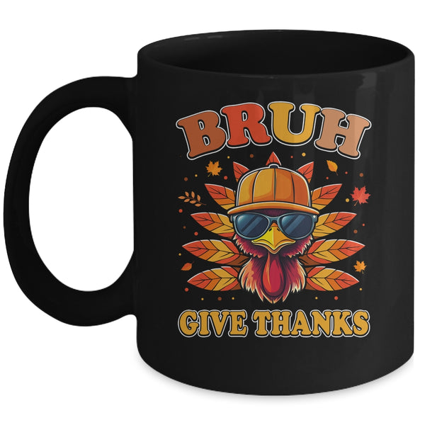 Funny Turkey Bruh Meme Thanksgiving For Boys Men Kids Mug 11oz Mug Black front 600x.jpg