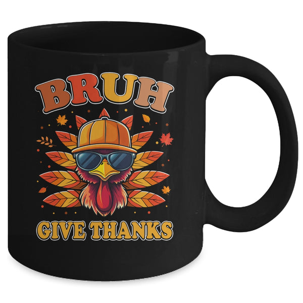 Funny Turkey Bruh Meme Thanksgiving For Boys Men Kids Mug 11oz Mug Black back 600x.jpg