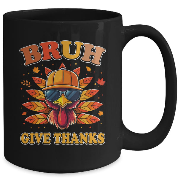 Funny Turkey Bruh Meme Thanksgiving For Boys Men Kids Mug 15oz Mug Black back 600x.jpg
