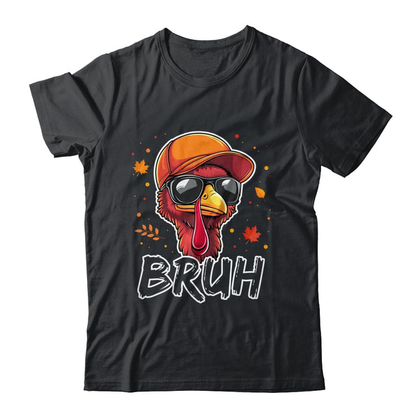 Turkey Face Thanksgiving Bruh Meme Boys Men Turkey Funny Classic T Shirt Black 600x.jpg