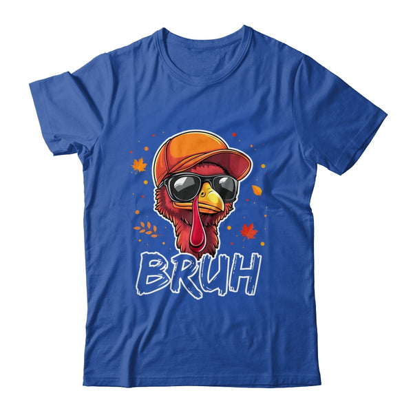 Turkey Face Thanksgiving Bruh Meme Boys Men Turkey Funny Classic T Shirt Royal 600x.jpg