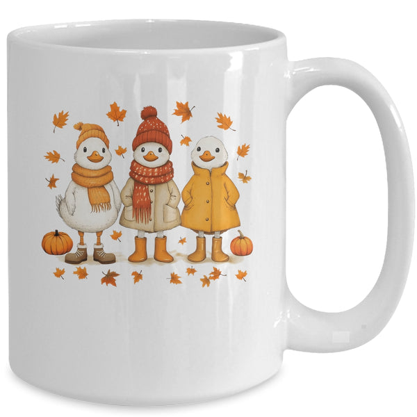 Cute Fall Goose Autumn Leaves Cozy Autumn Thanksgiving Mug 15oz Mug White back 600x.jpg