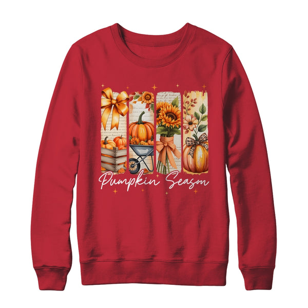 Pumpkin Season Coquette Fall Autumn Sunflower Floral Leopard Shirt Sweatshirt Crewneck Sweatshirt Red 600x 1.jpg