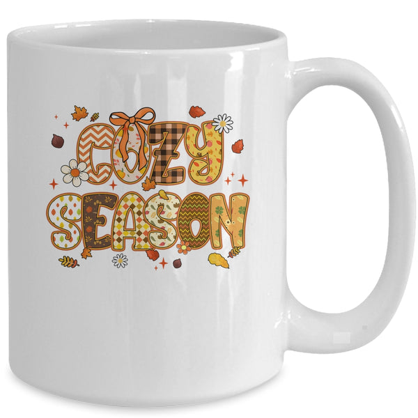 Cozy Season Preppy Fall Vibes Pumpkin Autumn Season Retro Mug 15oz Mug White back 600x 1.jpg