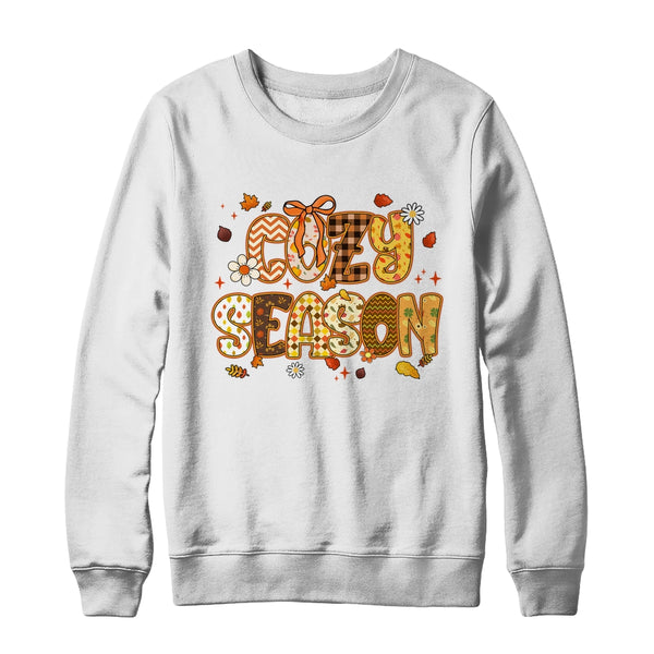Cozy Season Preppy Fall Vibes Pumpkin Autumn Season Retro Shirt Sweatshirt Crewneck Sweatshirt White 600x.jpg