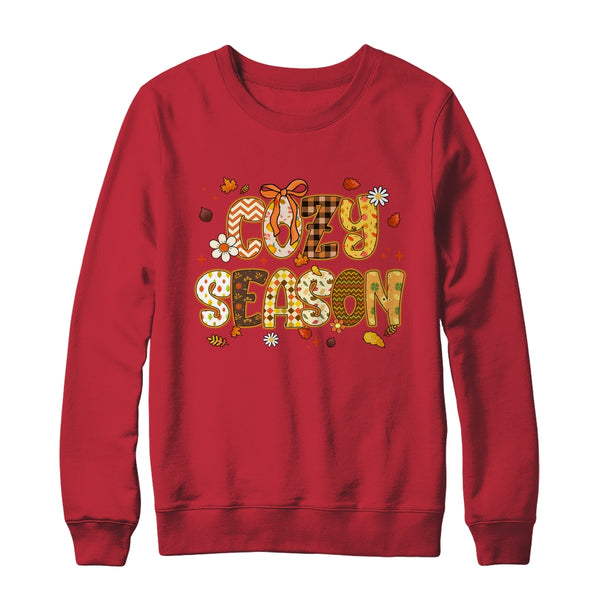 Cozy Season Preppy Fall Vibes Pumpkin Autumn Season Retro Shirt Sweatshirt Crewneck Sweatshirt Red 600x.jpg