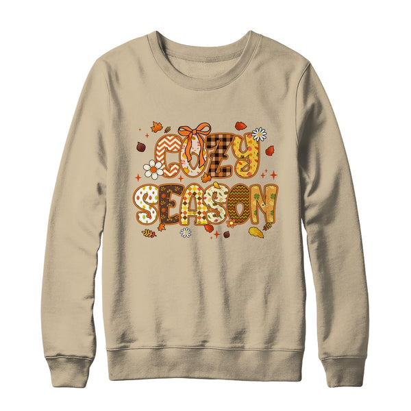 Cozy Season Preppy Fall Vibes Pumpkin Autumn Season Retro Shirt Sweatshirt Crewneck Sweatshirt Sand 600x.jpg