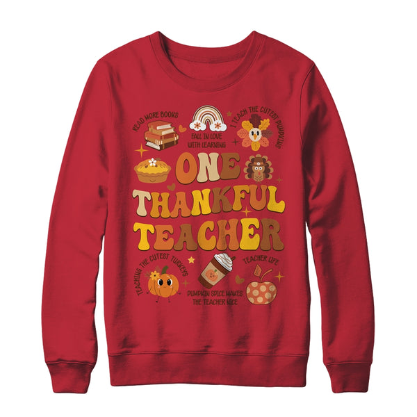 One Thankful Teacher Thanksgiving Retro Groovy Fall Teachers Shirt Sweatshirt Crewneck Sweatshirt Red 600x 1.jpg
