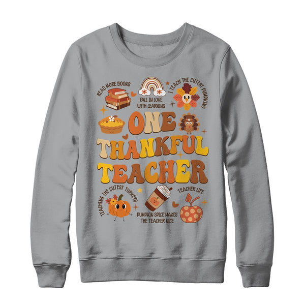 One Thankful Teacher Thanksgiving Retro Groovy Fall Teachers Shirt Sweatshirt Crewneck Sweatshirt Sport Grey 600x 1.jpg