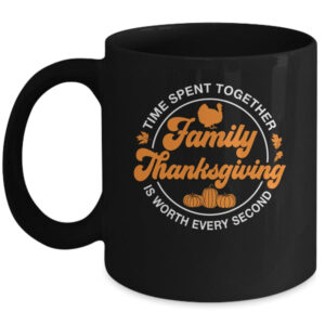 Family Thanksgiving Thankful For My Tribe Group Autumn Mug 11oz Mug Black front 600x 1.jpg