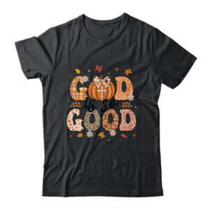 Autumn Pumpkin Christian Thanksgiving Faith God Is So Good Classic T Shirt Black 600x.jpg