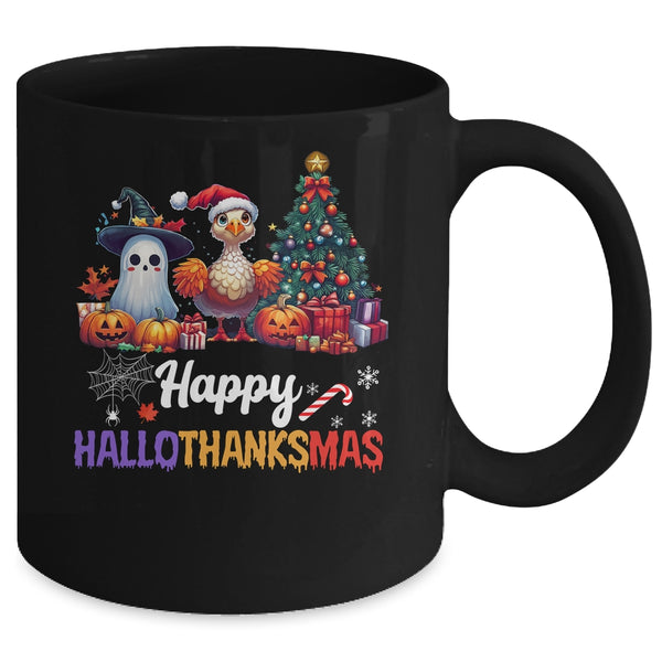 Retro Halloween Thanksgiving Christmas Happy HalloThanksMas Mug 11oz Mug Black back 600x.jpg