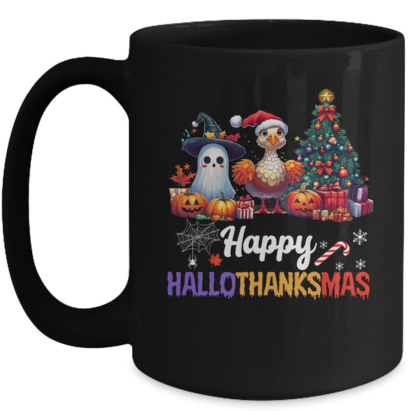 Retro Halloween Thanksgiving Christmas Happy HalloThanksMas Mug 15oz Mug Black front 600x.jpg