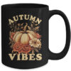 Autumn Vibes For Women Pumpkin Fall Graphic Thanksgiving Mug 15oz Mug Black back 600x.jpg