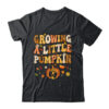 Growing A Little Pumpkin Thanksgiving Pregnancy Announcement Classic T Shirt Black 600x.jpg