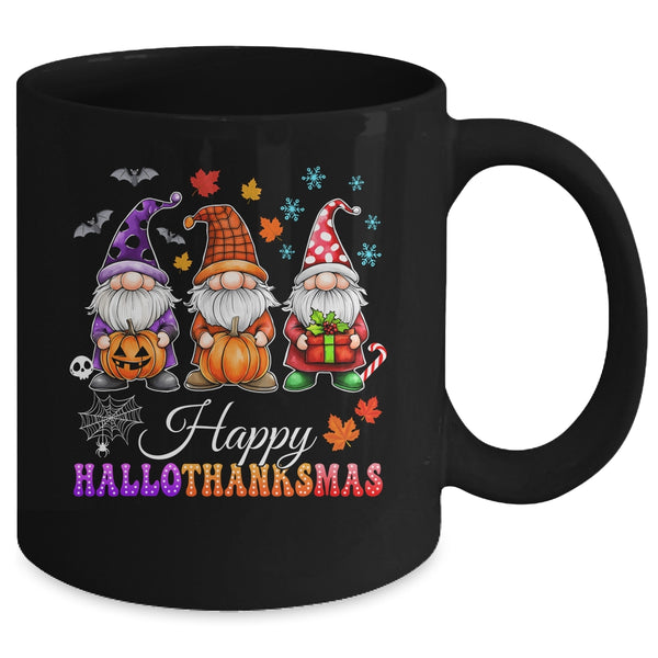 Halloween Thanksgiving Christmas Gnomes Happy HalloThanksMas Mug 11oz Mug Black back 600x.jpg