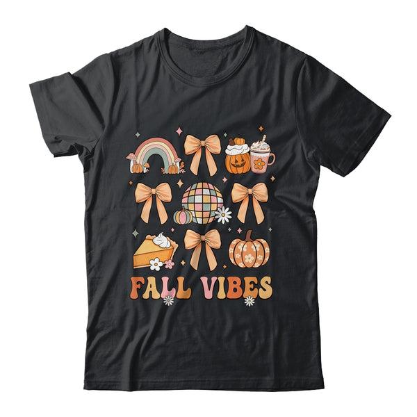 Retro Coffee Fall Vibes Autumn Coquette Pumpkin Thanksgiving Classic T Shirt Black 600x.jpg