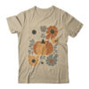 Leopard Pumpkin Floral Retro Fall Retro Autumn Vibes Season Classic T Shirt Sand 600x.jpg