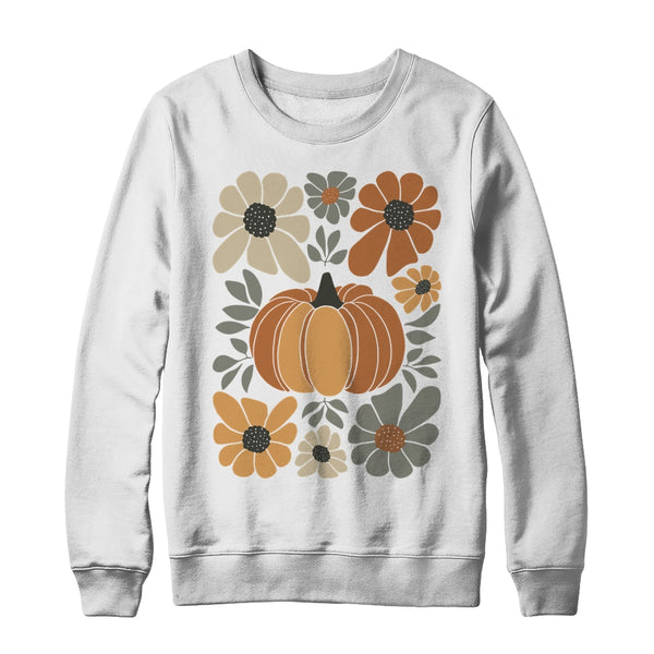 Leopard Pumpkin Floral Retro Fall Retro Autumn Vibes Season Crewneck Sweatshirt White 600x.jpg