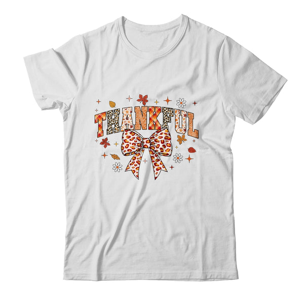 Thankful Coquette Bow Fall Autumn Season Thanksgiving Season Classic T Shirt White 600x.jpg