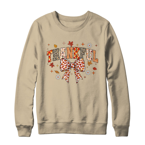 Thankful Coquette Bow Fall Autumn Season Thanksgiving Season Crewneck Sweatshirt Sand 600x.jpg