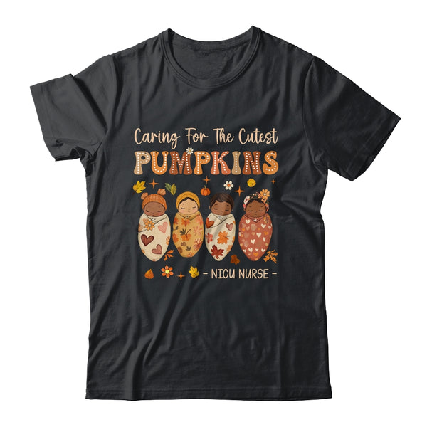 Caring For The Cutest Pumpkins NICU Nurse Thanksgiving Women Classic T Shirt Black 600x.jpg