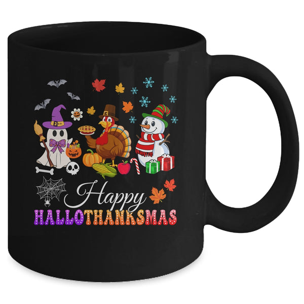 Halloween Thanksgiving Christmas Happy HalloThanksMas Kids Mug 11oz Mug Black back 600x.jpg