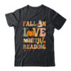 Fall In Love With Reading Book Autumn Pumpkins And Teachers Classic T Shirt Black 600x.jpg