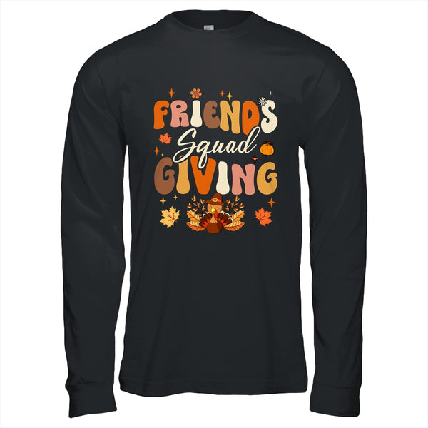 Retro Groovy Friendsgiving Squad Team Turkey Thanksgiving Long Sleeve T Shirt Black 600x.jpg