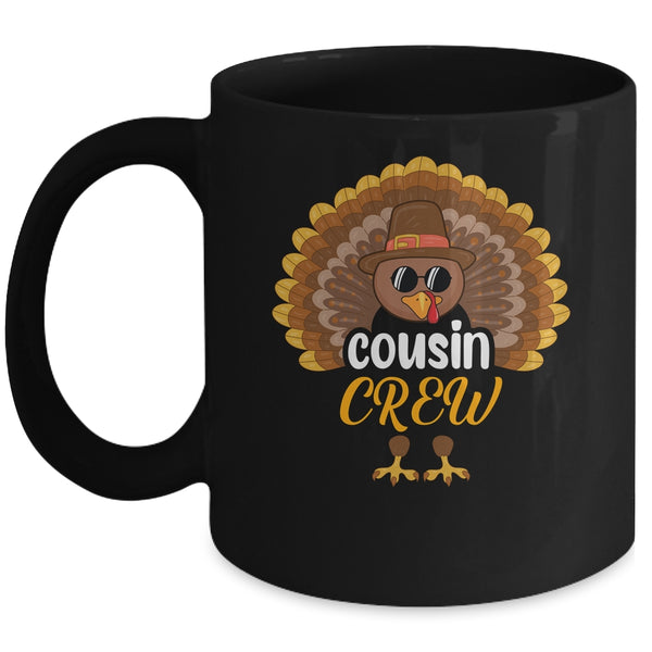 Thanksgiving Cousin Crew Turkey Group Matching Family Mug 11oz Mug Black front 600x.jpg