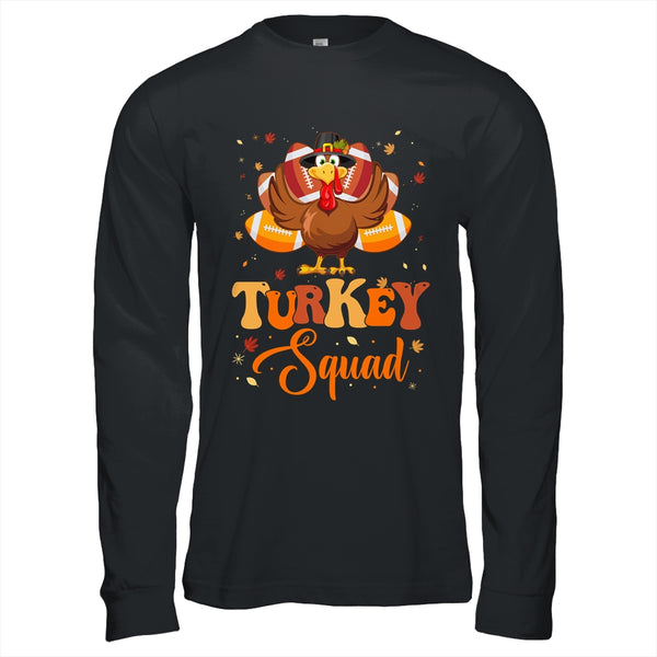 Turkey Squad Funny Thanksgiving Day 2023 Football Autumn Long Sleeve T Shirt Black 600x.jpg