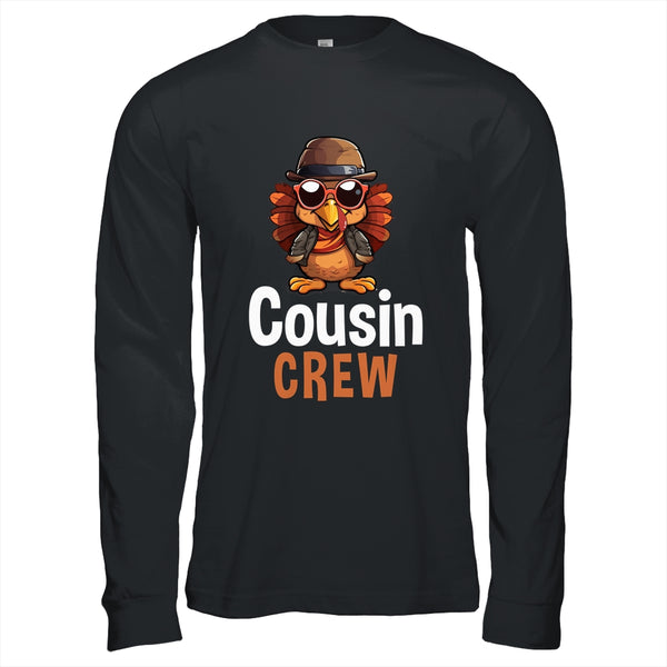 Funny Cousin Crew Turkey Cool Thanksgiving Family Matching Long Sleeve T Shirt Black 600x.jpg