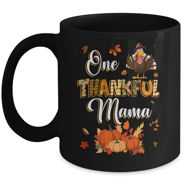 One Thankful Mama Fall Leaves Autumn Grandma Thanksgiving Mug 11oz Mug Black front 600x.jpg