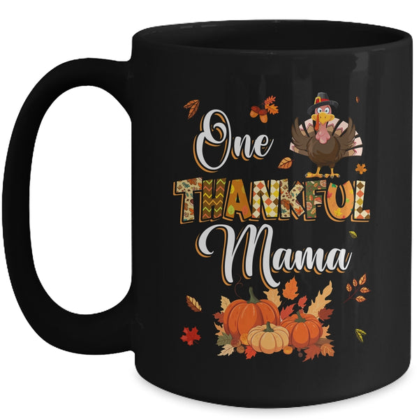 One Thankful Mama Fall Leaves Autumn Grandma Thanksgiving Mug 15oz Mug Black front 600x.jpg