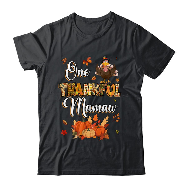 One Thankful Mamaw Fall Leaves Autumn Grandma Thanksgiving Classic T Shirt Black 600x.jpg