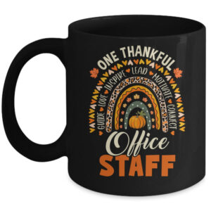 Thankful Office Staff Thanksgiving School Secretary Office Mug 11oz Mug Black front 600x.jpg
